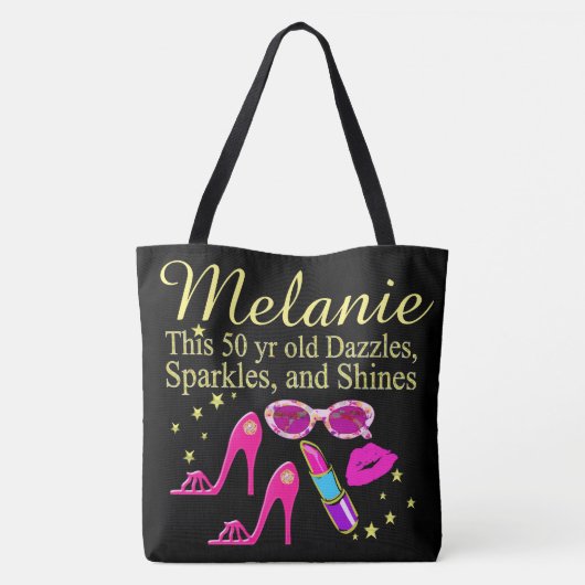 OOGVERBLINDENDE 50E VERJAARDAG GEPERSONALISEERDE C TOTE BAG (Achterkant)