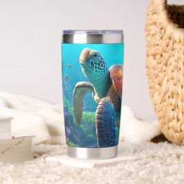 Oogverblindende afbeelding van schildpad op geïsol geïsoleerde drinkbeker