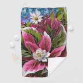 Oogverblindende bloemen golfhanddoek (Insitu)