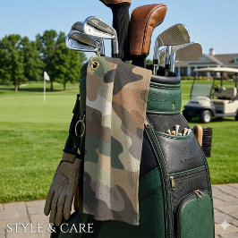 Oogverblindende camouflageprint stijlvol golfhanddoek