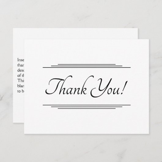 Oogverblindende "Dank je!" briefkaart (Voorkant / Achterkant)