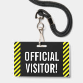Oogverblindende "OFFICIËLE BEZOEKER!" Badge (Voorzijde met lanyard)