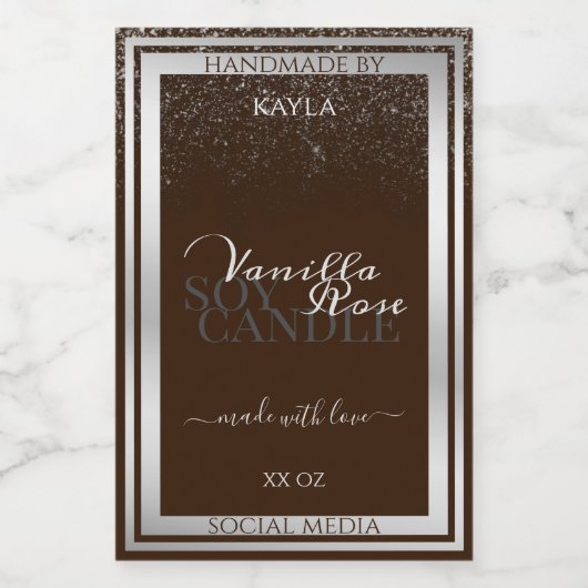 Oogverblindende Productlabels Donkerbruin en Zilve Voedselcontainer Etiket (Enkel label)