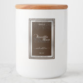 Oogverblindende Productlabels Donkerbruin en Zilve Voedselcontainer Etiket (Voorkant)