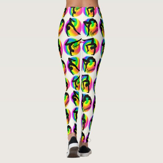 OOGVERBLINDENDE REGENBOOG WERVELT GYMNASTIEK LEGGI LEGGINGS (Achterkant)