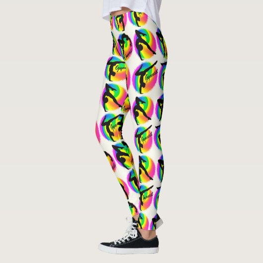 OOGVERBLINDENDE REGENBOOG WERVELT GYMNASTIEK LEGGI LEGGINGS (Links)