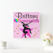 OOGVERBLINDENDE ROZE GEPERSONALISEERDE GYMNASTIEKK VIERKANTE KLOK (Huis)