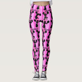 OOGVERBLINDENDE ROZE GESTREEPTE CHEERLEADERENDE LE LEGGINGS (Voorkant)