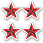 Oogverblindende ster mark sticker set in vier vel  (Voorkant)