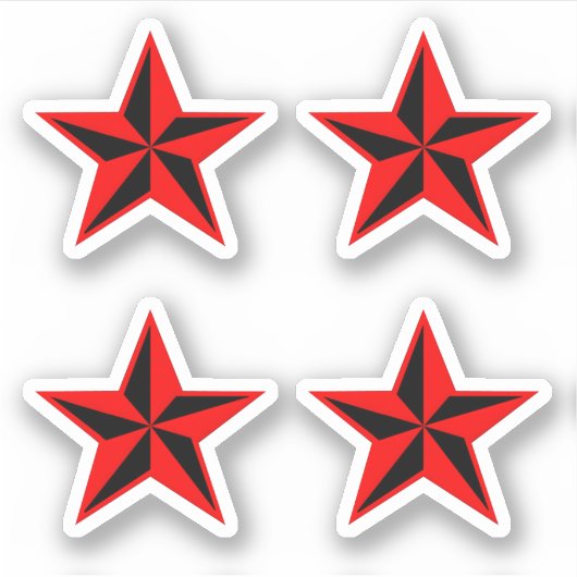 Oogverblindende ster mark sticker set in vier vel (Voorkant)