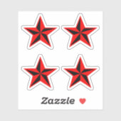 Oogverblindende ster mark sticker set in vier veld (Vel)