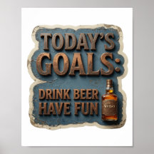 Oogverblindende VANDAAGSE DOELEN BIER DRINKEN LOL