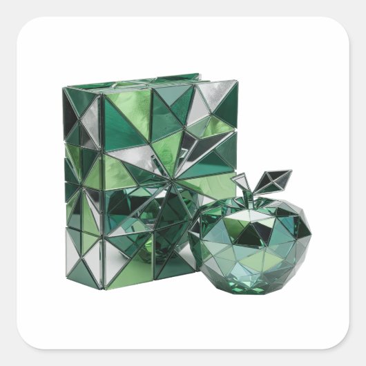 Oogverblindende zilveren abstracte gift sticker (Voorkant)