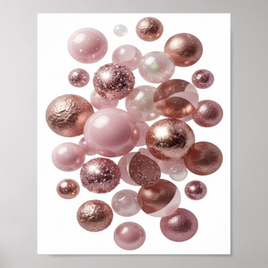 Oogverblindende Zilveren ABSTRACTE KUNST Kunstprin Poster (Voorkant)