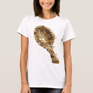 Oogverblindende zilveren ABSTRACTE KUNST Modeprint T-shirt