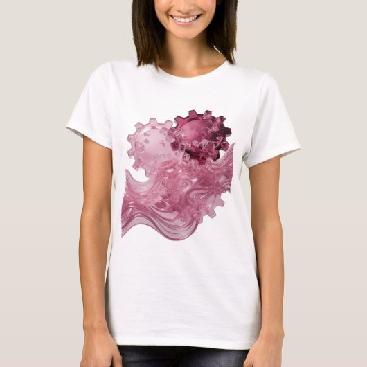 Oogverblindende zilveren ABSTRACTE KUNST Statement T-shirt (Voorkant)