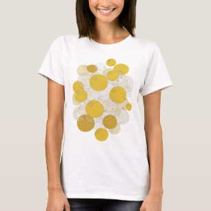 Oogverblindende zilveren GOUDEN STERREN EN CIRKELS T-shirt