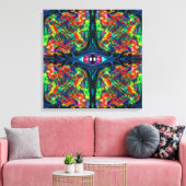 Oogverdraaiing en trippy schilderen canvas afdruk (Insitu (Woonkamer))