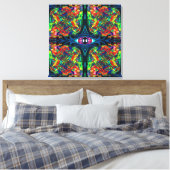 Oogverdraaiing en trippy schilderen canvas afdruk (Insitu (Slaapkamer))