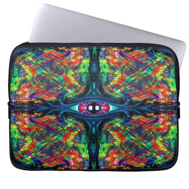 Oogverdraaiing en trippy schilderen laptop sleeve (Voorkant)