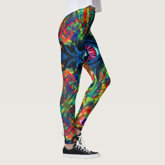 Oogverdraaiing en trippy schilderen leggings (Rechts)