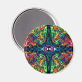 Oogverdraaiing en trippy schilderen magneet (Voorkant / Achterkant)