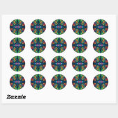 Oogverdraaiing en trippy schilderen ronde sticker (Vel)