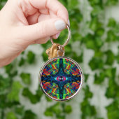 Oogverdraaiing en trippy schilderen sleutelhanger (Hand)