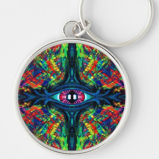 Oogverdraaiing en trippy schilderen sleutelhanger (Voorkant)