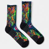 Oogverdraaiing en trippy schilderen sokken (Rechts)