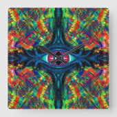 Oogverdraaiing en trippy schilderen vierkante klok (Voorkant)