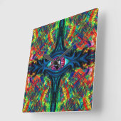Oogverdraaiing en trippy schilderen vierkante klok (Hoek)