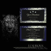 Oogvis blauw zilver ombre glitter sterren zwart visitekaartje