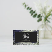Oogvis Blue Silver Ombre Glitter Logo Black Visitekaartje (Staand voorkant)