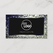 Oogvis Blue Silver Ombre Glitter Logo Black Visitekaartje (Voorkant)