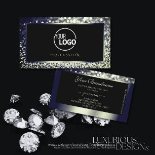 Oogvis Blue Silver Ombre Glitter Logo Black Visitekaartje