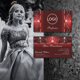 Oogvis die Rubby Red Squiggled Jewelen met Logo va Visitekaartje