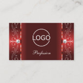 Oogvis die Rubby Red Squiggled Jewelen met Logo va Visitekaartje (Voorkant)