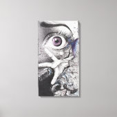 Oogvis en hand Dream Surreal-tekenkunst Canvas Afdruk (Voorkant)