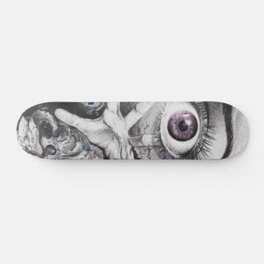 Oogvis en hand-kool Surreëlische tekenkunst Persoonlijk Skateboard (Horizontaal)
