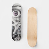 Oogvis en hand-kool Surreëlische tekenkunst Persoonlijk Skateboard (Voorkant)
