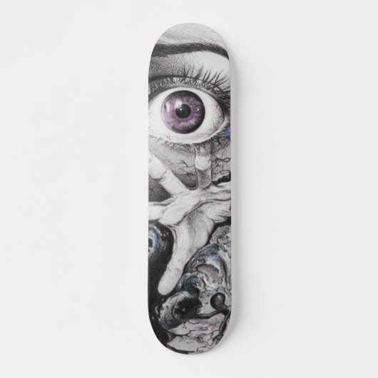 Oogvis en hand-kool Surreëlische tekenkunst Persoonlijk Skateboard (Voorkant)