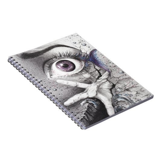 Oogvis en handdroom Surreëlische tekenkunst Notitieboek (Rechterzijde)