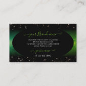 Oogvis Groen zwart glitter sterren Initialen Visitekaartje (Achterkant)