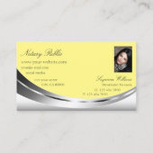 Oogvis Silver Yellow met foto en diamant Visitekaartje (Achterkant)