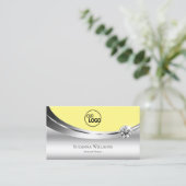 Oogvis Silver Yellow met Logo en diamant Visitekaartje (Staand voorkant)