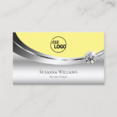 Oogvis Silver Yellow met Logo en diamant Visitekaartje (Voorkant)