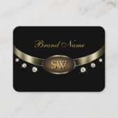 Oogvis vangt zwart en goud met Monogram Diamonds Visitekaartje (Voorkant)