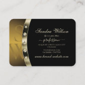 Oogvis vangt zwart en goud met Monogram Diamonds Visitekaartje (Achterkant)