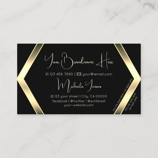 Oogvis vangt zwart en licht Golden met monogram Visitekaartje (Achterkant)